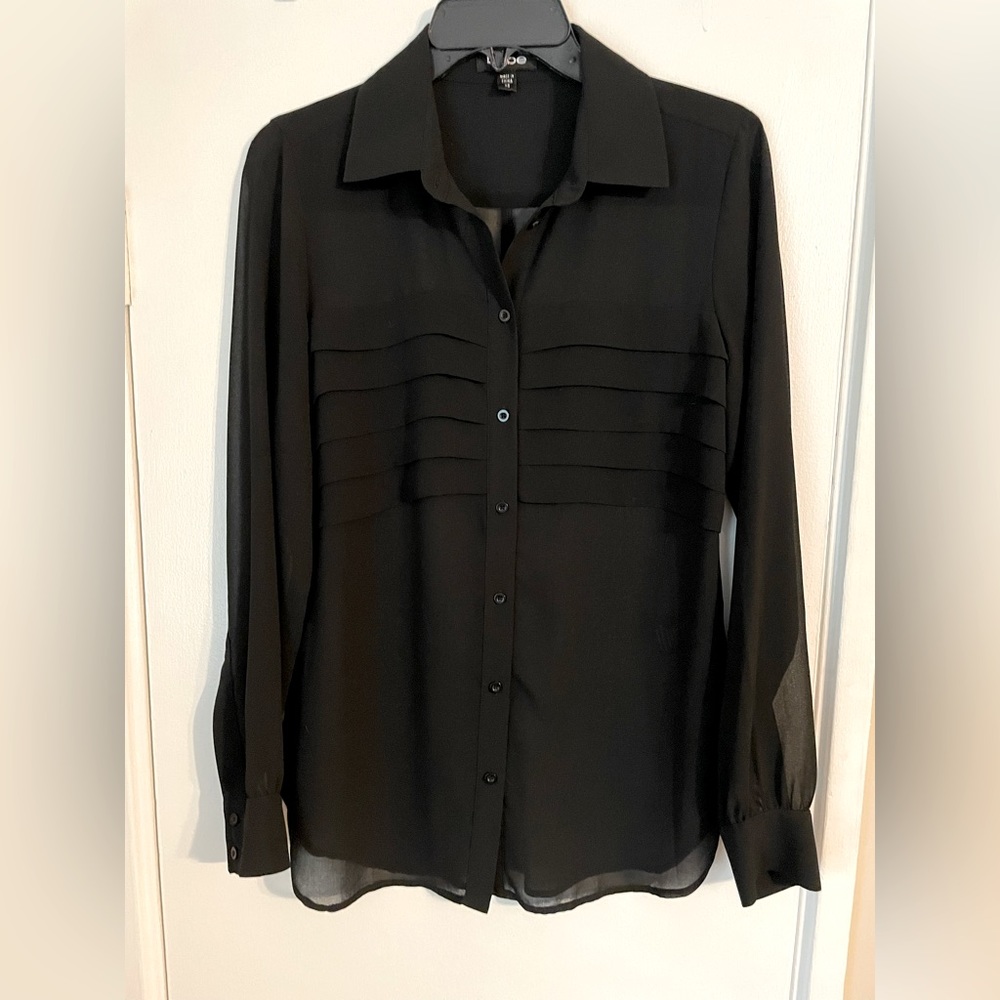 Bebe Black Sheer Blouse